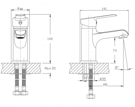 Rush Victoria VI7135-11 Смеситель для раковины