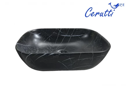 CeruttiSpa CR8217MMB раковина накладная, мрамор матовый черный