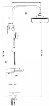 ESKO ST1300 Душевая стойка