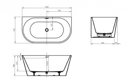 BelBagno BB710-1400-750 акриловая ванна