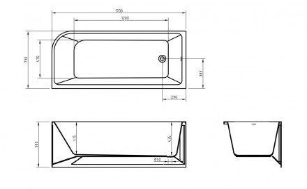 BelBagno BB712-1700-730-L акриловая ванна