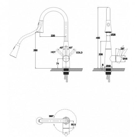 KAISER Merkur 26144 Смеситель для кухни