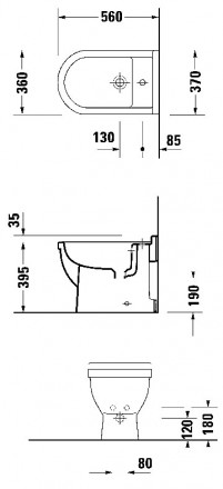 Duravit Starck 3 223010 Биде напольное