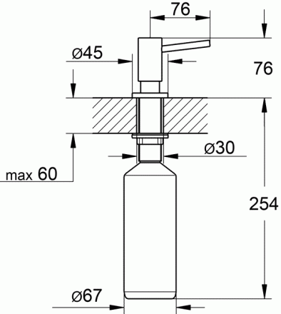 Grohe Cosmopolitan 40535000 дозатор для жидкого мыла встраиваемый