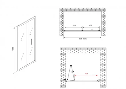 ABBER Sonnenstrand AG07100B душевая дверь