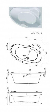 Kolpa san Lulu L 170x110 акриловая ванна левая