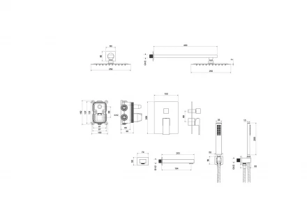 AQUATEK ЛИБРА AQ1673CR set 4 в 1 душевой комплект
