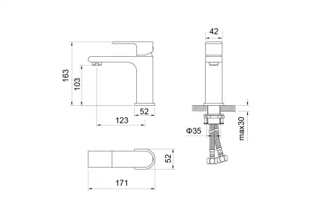 AQUATEK ЛИРА AQ1410CR смеситель для раковины