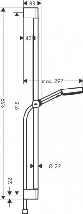 Hansgrohe Pulsify Select 105 3jet Relaxation 24170700 Душевой гарнитур 90 см