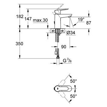 Grohe BauEdge 23329000 смеситель для раковины