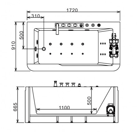 Gemy G9225 K Акриловая ванна 172x91