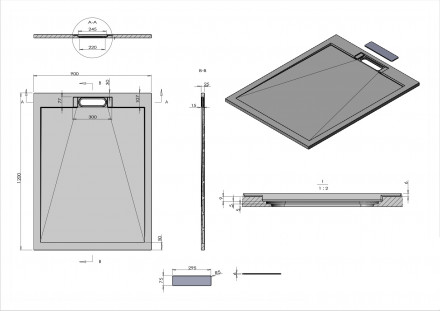 Vincea H25 VST-4SRL9012A поддон для душа из искусственного камня