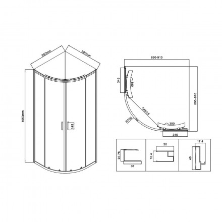 Vincea City VSQ-5CT900MT душевой уголок