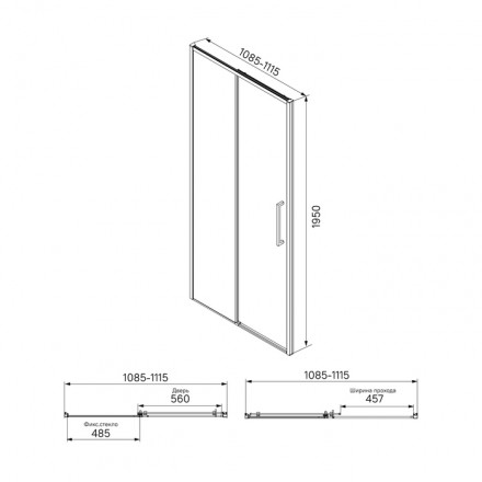 Iddis Slide SLI6BS1i69 Душевая дверь в нишу 110 см