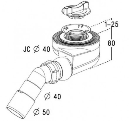 Radaway 5SL1 сифон душевой