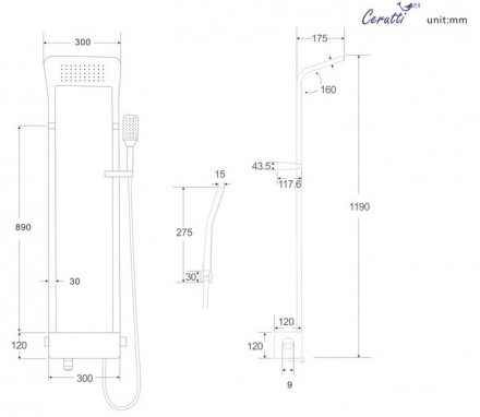 Cerutti MAIELLA W CT8984 Панель душевая