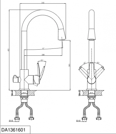 D&amp;K Rhein Valerius DA1361601 Смеситель для кухни