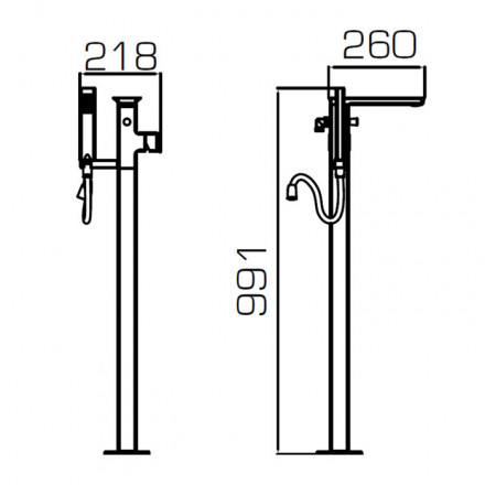 Bravat Phillis F656101C-B2-RUS Смеситель для ванны напольный