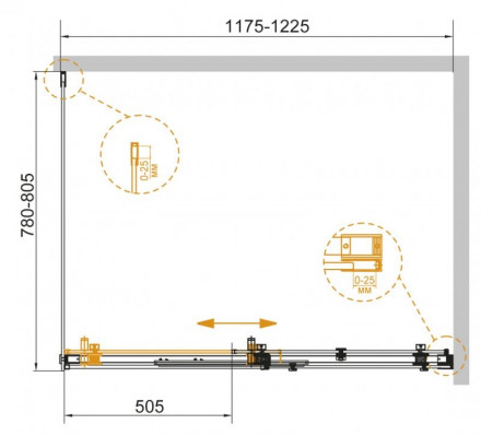 Cezares STYLUS-SOFT-AH-1-120/80-C-Cr душевой угол стекло прозрачное