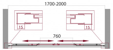 BelBagno UNIQUE-BF-2-170/200-M-Cr душевая дверь