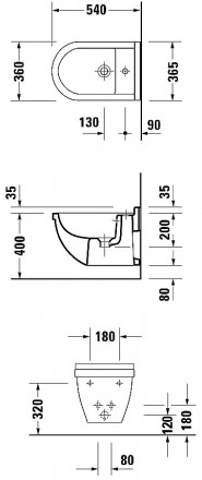 Duravit Starck 3 223015 Биде подвесное