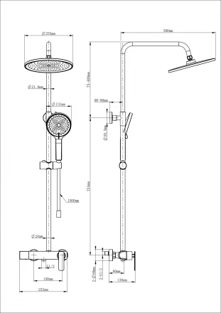 Wonzon &amp; Woghand WW-B3517-MW Душевая система белый матовый