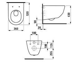 Laufen Pro 8.2096.6.000.000.1 Rimless Подвесной унитаз (чаша)
