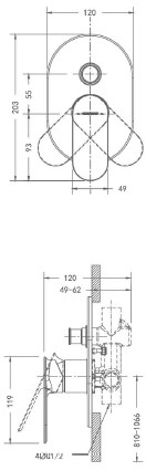 Bravat Gina104 PB865104CP-2 встраиваемый смеситель на две позиции