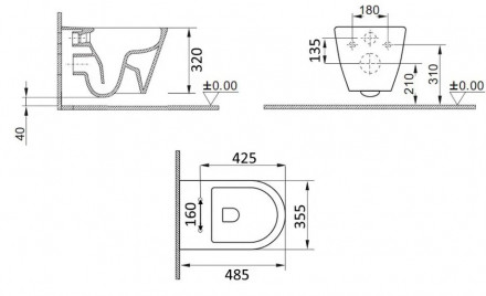 Ideal Standard  R046367/JD  CET Инсталляция с подвесным унитазом T40202