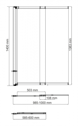 Wasserkraft Main 41S02-100 Стеклянная шторка для ванны (раздвижная, распашная)