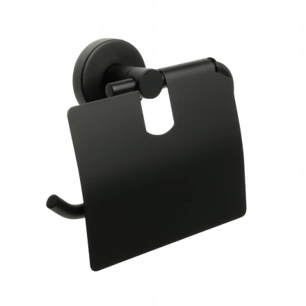 Fixsen Comfort  Black FX-86010 Бумагодержатель с крышкой черный