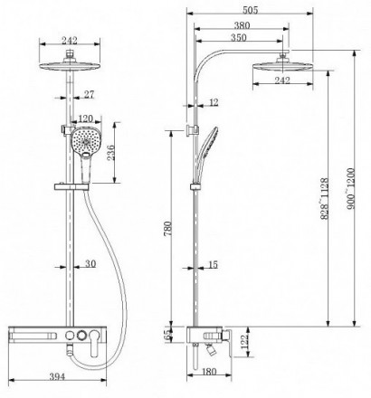 Bravat Meissen F6277312CP-A-ENG душевая стойка для ванны