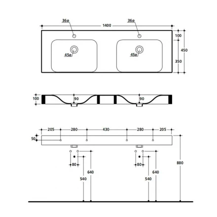 KERASAN Cento TO000109351 раковина белый