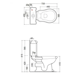 KERASAN Retro T0000108998 Унитаз моноблок белый
