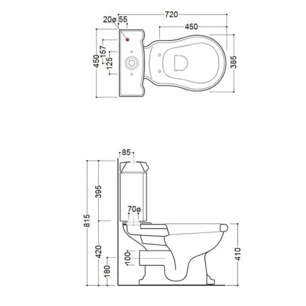 KERASAN Retro T0000108998 Унитаз моноблок белый