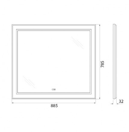 BelBagno SPC-KRAFT-885-785-TCH-WARM-NERO Зеркало