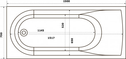 Bas Афина 150x70 Ванна из искусственного камня