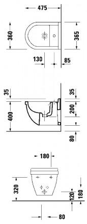 Duravit Starck 3 223115 биде подвесное Compact