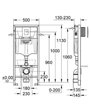 Grohe Rapid SL Fresh 38827000 Инсталляция для подвесного унитаза