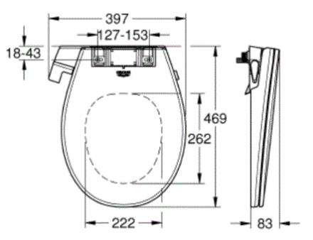 Grohe Bau Ceramic 39557SH0 Крышка-биде без фена