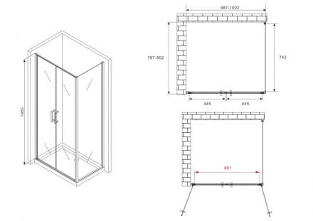 ABBER Sonnenstrand AG04100BC-S80B душевой уголок