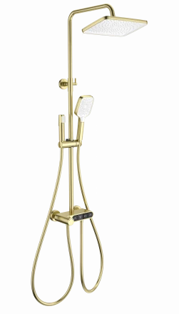 Wonzon &amp; Woghand Muse WW-B3112-BG Душевая система с термостатом брашированное золото
