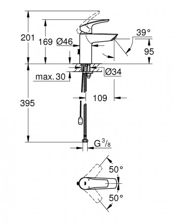 GROHE Eurosmart 2021 33188003 смеситель для раковины