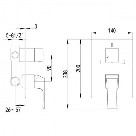 Lemark Unit LM4528C смеситель для ванны и душа, встраиваемый