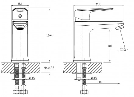 Rush Devon DE7535-11 Смеситель для раковины