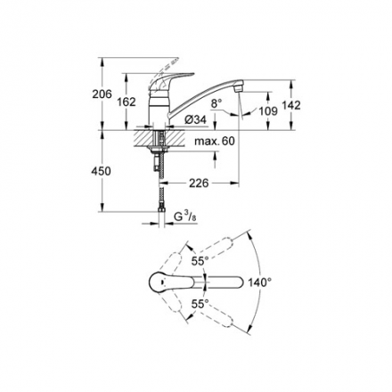 Grohe Euroeco 32750000 Смеситель для кухни