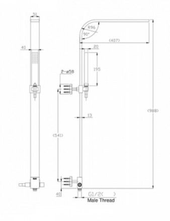 Bravat ARC D224K-ENG душевая стойка для ванны
