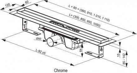 Ravak Chrome 850 Душевой лоток (Нержавеющая сталь)
