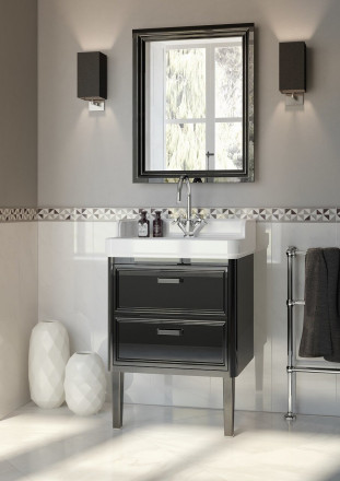 Kerama Marazzi Pompei 60 зеркало, черное глянцевое