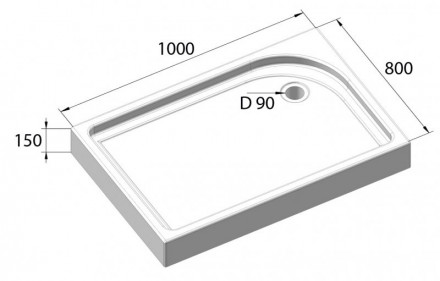 Belbagno TRAY-BB-AH-100/80-550-15-W-L Душевой поддон акриловый 100x80